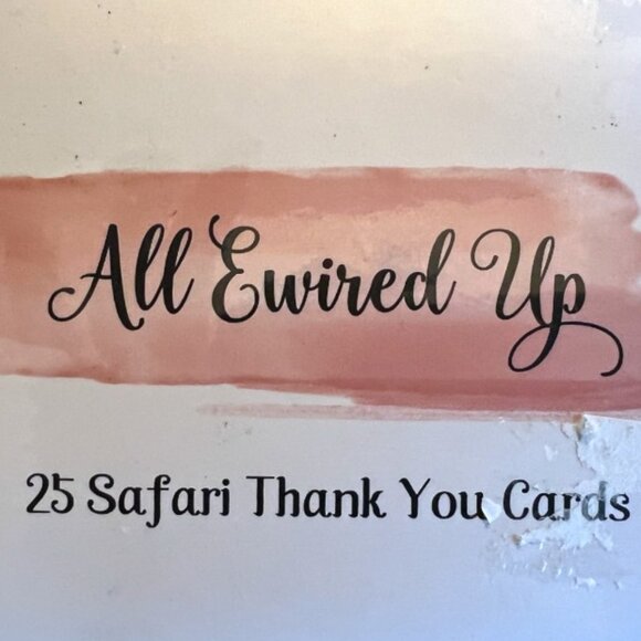 NWT! 25 Ewired SAFARI THANK YOU CARDS Elephant Lion Hippo Giraffe - Picture 9 of 9